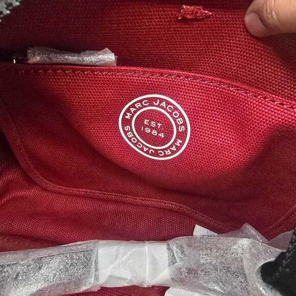 Marc Jacobs Medium Logo Canvas Tote Bag / H050M06FA21-629 Savvy Red - Picture 7 of 9